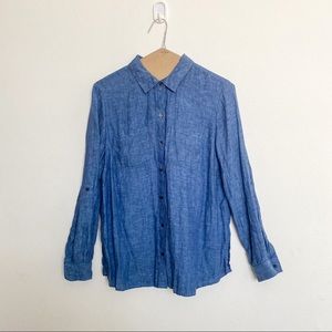 PETITE CHARTER CLUB BLUE SHIRT SIZE PM